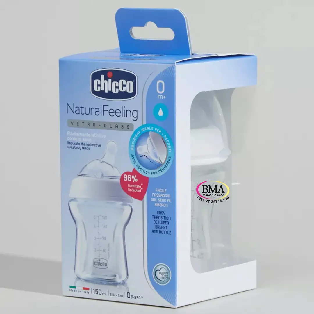 Les bouts de sein Contact Lansinoh favorise la mise au sein de bébé tout en maintenant le contact peau à peau. (21) Biberon en verre Chicco NaturalFeeling 0m+ (150 ml) – Image 1