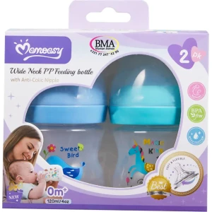 Lot de 2 biberons Momeasy en plastique 0m+ (120 ml)
