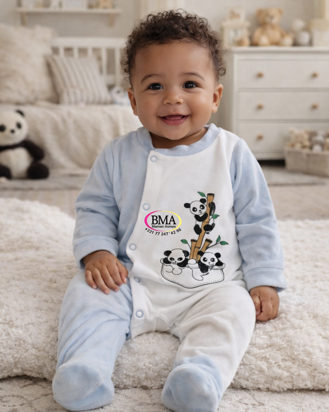 54 Grenouillère velours bébé – Image 1