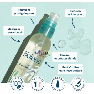 Huile d'amande douce Biolane 75ml