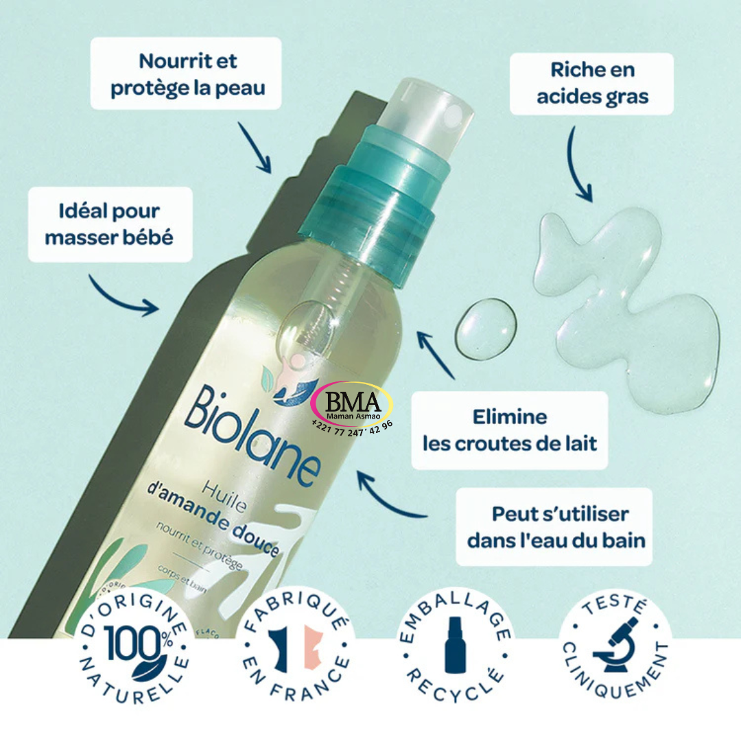 Biberon en silicone (30) Huile d'amande douce Biolane 75ml – Image 1