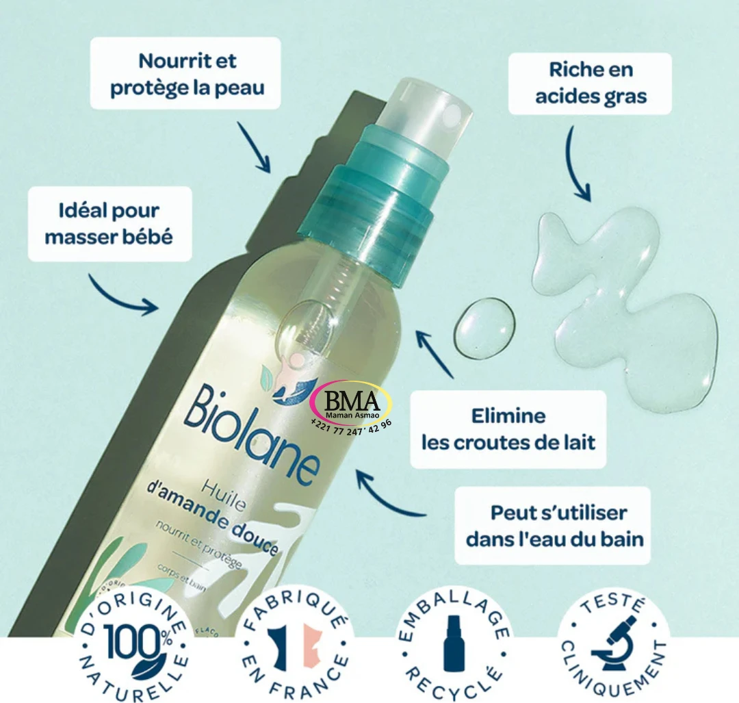 Biberon en silicone (30) Huile d'amande douce Biolane 75ml – Image 1