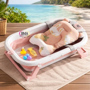 Baignoire bébé pliable avec transat