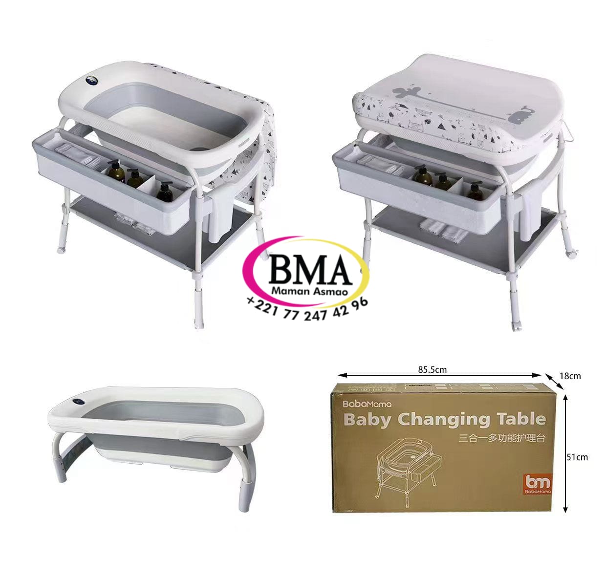 table langer bm Table à langer et baignoire combinée – Image 1