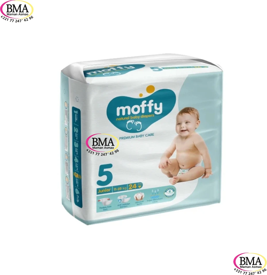 Design sans titre (84) Couches moffy Junior ( 11-25 kg )24pcs – Image 1