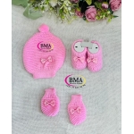 Ensemble bonnet, moufle et chausson en laine – Image 2