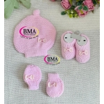 Ensemble bonnet, moufle et chausson en laine – Image 4