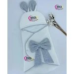 Couverture gigoteuse bébé avec nœud et oreilles – Image 7