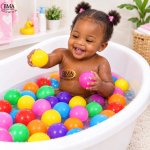 Lot de 50 balles de jeu ou de piscine pour bébé et enfant, balles en plastique souple – Image 2