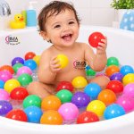 Lot de 50 balles de jeu ou de piscine pour bébé et enfant, balles en plastique souple – Image 4